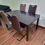 Eettafel met Vier Stoelen, Huis en Inrichting, Tafels | Eettafels, Ophalen, Gebruikt, 100 tot 150 cm, 50 tot 100 cm