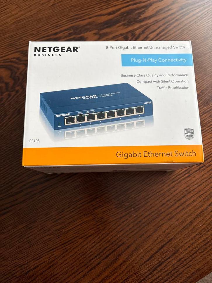 Netgear GS108 - Nieuw in doos!, Computers en Software, Netwerk switches, Nieuw, Ophalen of Verzenden