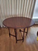 Antieke deelbare tafel met spiraalpoten, Gebruikt, Rond, Vier personen, Overige houtsoorten