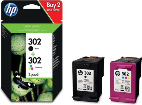HP 302 - Inktcartridge - Origineel - 1x Kleur & 1x Zwart, Computers en Software, Printerbenodigdheden, Nieuw, Cartridge, Verzenden