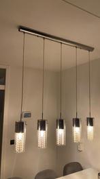 Glazen Hanglamp met Kristallen, Huis en Inrichting, Lampen | Hanglampen, Ophalen of Verzenden, Zo goed als nieuw, Glas, Minder dan 50 cm