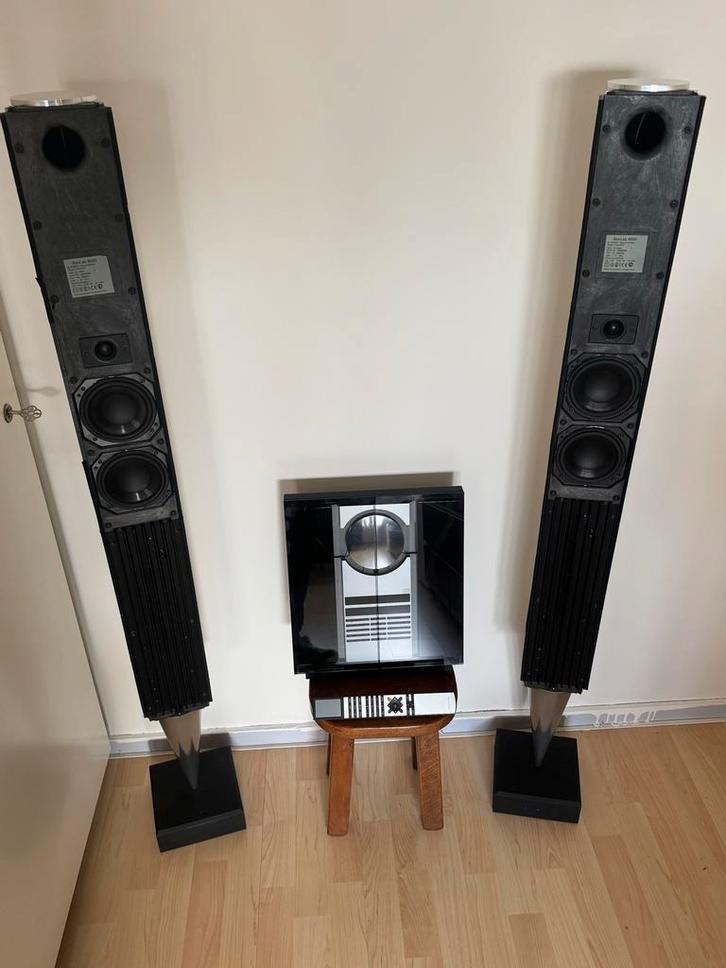 Beosound 3200 + Beolab 8000 Complete Set, Audio, Tv en Foto, Luidsprekers, Gebruikt, Front, Rear of Stereo speakers, 120 watt of meer