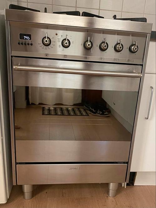 Smeg SNL60MX9 Gasfornuis + Elektrische Oven - 60cm, Witgoed en Apparatuur, Fornuizen, Gebruikt, Vrijstaand, Gas, 4 kookzones, 85 tot 90 cm