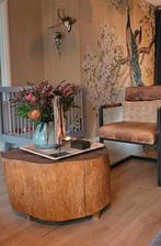 Boomstam salontafel robuust, Huis en Inrichting, Stoffering | Vloerbedekking, Ophalen, 75 m² of meer, Laminaat