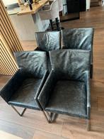 4 eetkamerstoelen Bert Plantagie 54cm breed, Ophalen, Gebruikt, Zwart, Leer