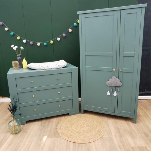 Commode en kledingkast Faded Teal, Kinderen en Baby's, Kinderkamer | Complete kinderkamers, Gebruikt, Jongetje of Meisje, Ophalen