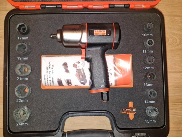 Bahco BP816K1 slagmoersleutel + slagdoppen set 10-24mm NIEUW, Auto diversen, Autogereedschap, Nieuw, Verzenden