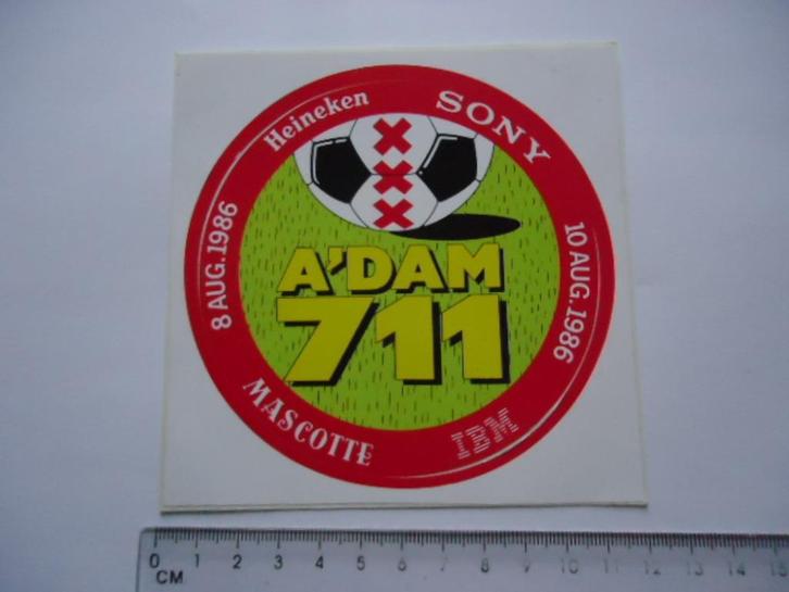 sticker oud AJAX voetbal 1986 Sony Heineken vintage Ibm, Verzamelen, Stickers, Zo goed als nieuw, Bedrijf of Vereniging, Ophalen of Verzenden