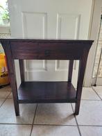 houten bijzettafel met lade – koloniale stijl – sidetable, Ophalen, Gebruikt, 50 tot 100 cm, 25 tot 50 cm