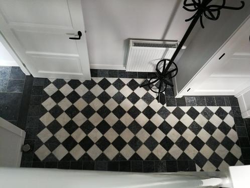 zwart wit marmer wand en vloertegels 15x15 cm getrommeld, Doe-het-zelf en Verbouw, Vloerdelen en Plavuizen, Nieuw, Overige materialen
