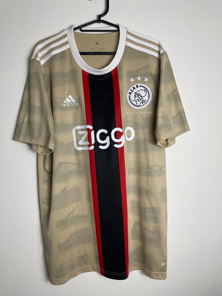 Origineel Ajax shirt x daily paper seizoen 2022/23 Maat L., Sport en Fitness, Voetbal, Zo goed als nieuw, Shirt, Maat L, Ophalen of Verzenden
