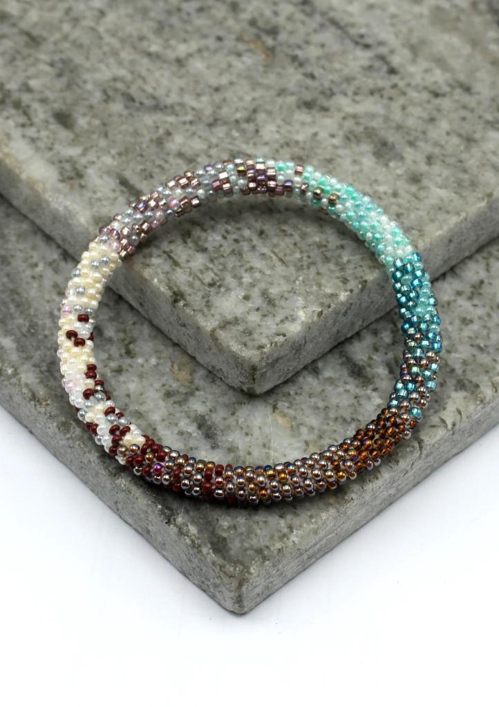 Glaskralen armband - goa - RB257, Sieraden, Tassen en Uiterlijk, Armbanden, Nieuw, Overige materialen, Overige kleuren, Verzenden