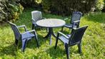 Hartman blauwe tuinmeubelen, Tuin en Terras, Tuinstoelen, Kunststof, Gebruikt, Stapelbaar, Ophalen