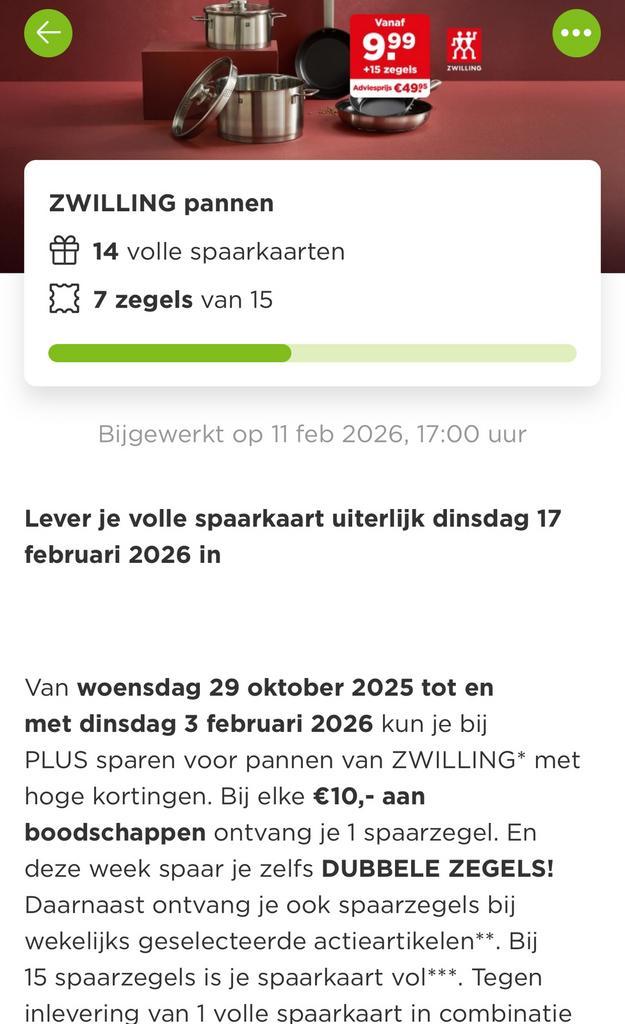 Plus zwilling pannenzegels, Tickets en Kaartjes, Kortingen en Cadeaubonnen, Kortingsbon