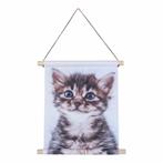 Textiel poster Poesje 38x30 cm textielposter kitten kat kind, Rechthoekig Staand, Verzenden, Nieuw, A1 t/m A3