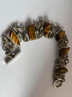 Tijgeroog Edelsteen Armband, Gebruikt, Bruin, Ophalen of Verzenden, Met edelsteen