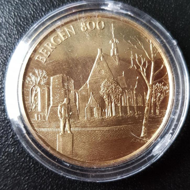 Penning Bergen 800, Postzegels en Munten, Penningen en Medailles, Overige materialen, Nederland, Ophalen of Verzenden