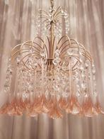 Hanglampje met straskralen en glazen roosjes, Ophalen of Verzenden, Zo goed als nieuw