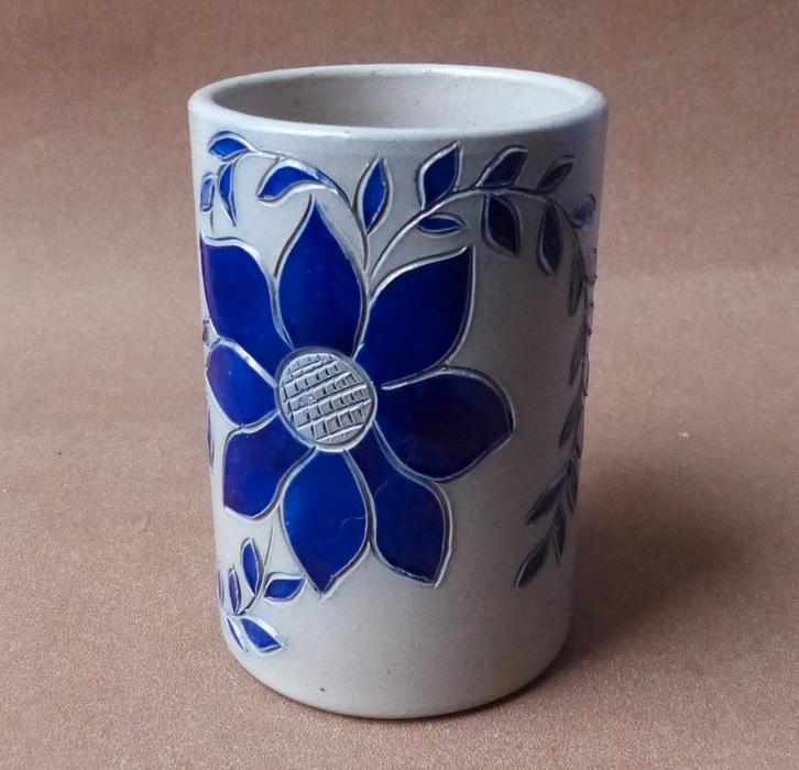 Les Grès de la Roche vintage beker steengoed mok bierpul, Huis en Inrichting, Keuken | Servies, Gebruikt, Kop(pen) en/of Schotel(s)