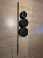 Halterset met gewichten, Sport en Fitness, Fitnessmaterialen, Ophalen, Zo goed als nieuw, Halterset