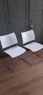 2x stoel Wit, Huis en Inrichting, Stoelen, Kunststof, Gebruikt, Wit, Ophalen