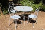 Brocante - Romantische Provençaalse tuinset!, Tuin en Terras, Tuinsets en Loungesets, Ophalen, 4 zitplaatsen, Gebruikt, Tuinset