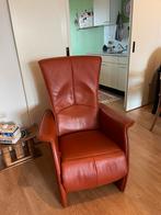Mooie, comfortabele lederen faiteuil, Huis en Inrichting, Fauteuils, Ophalen, Zo goed als nieuw, 75 tot 100 cm, 50 tot 75 cm