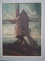 Impressionistisch olieverf schilderij van een molen 1930, Antiek en Kunst, Ophalen of Verzenden