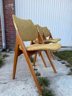 3 Vintage Zweeds Deens design teak eetkamer stoelen, Huis en Inrichting, Stoelen, Ophalen, Gebruikt, Bruin