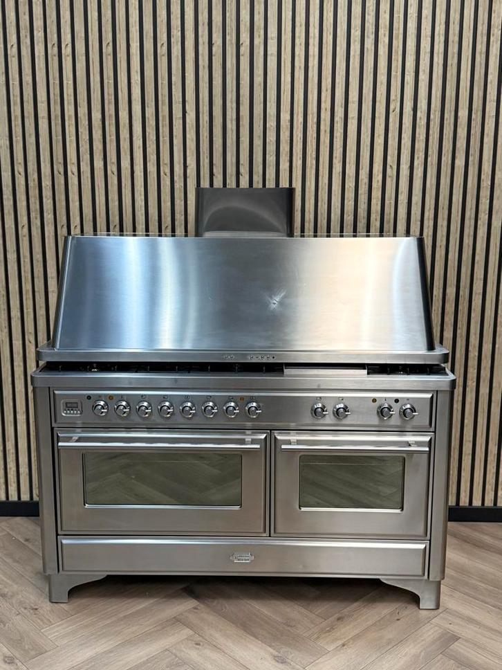 Prachtige Boretti Majestic 150cm Inox + Afzuigkap, Witgoed en Apparatuur, Fornuizen, Vrijstaand, Gas, 5 kookzones of meer, 90 tot 95 cm