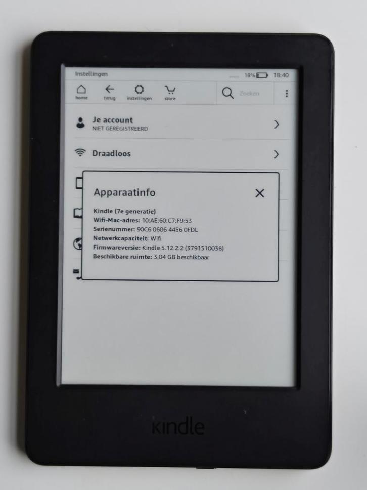 Kindle 7e generatie 4GB Ereader (E98), Computers en Software, E-readers, Zo goed als nieuw, Ophalen of Verzenden