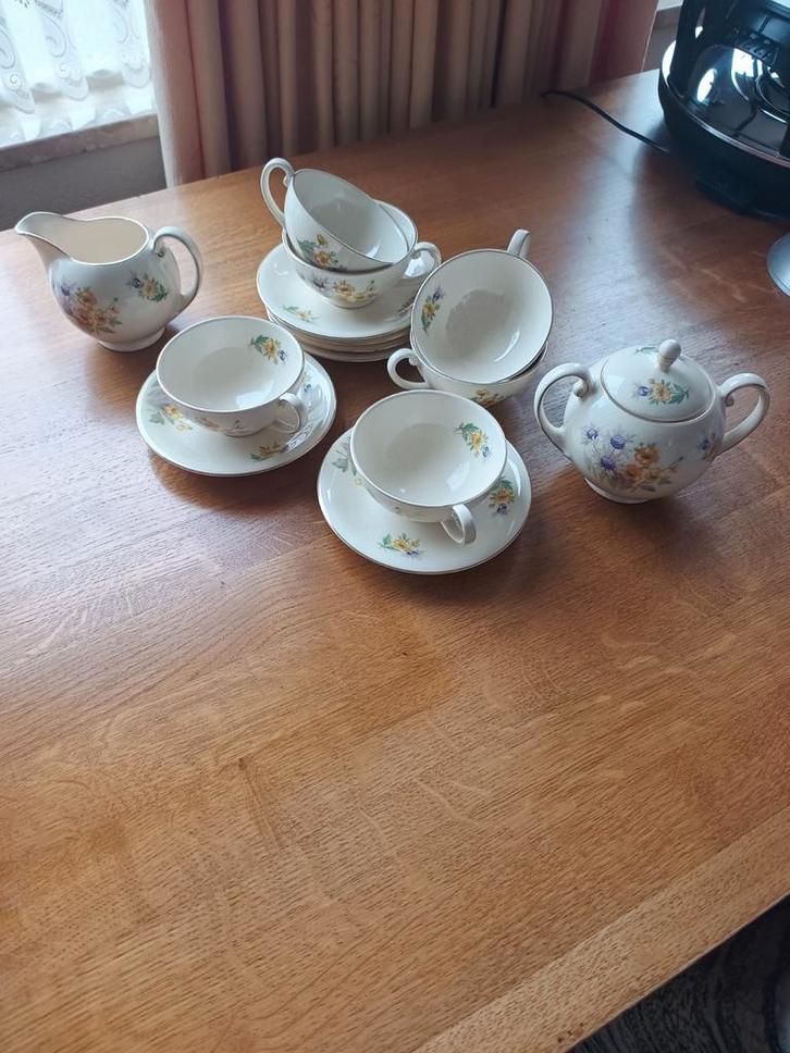 Vintage Theeservies van Mosa plateel., Antiek en Kunst, Antiek | Servies compleet, Ophalen of Verzenden