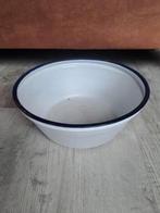 Vintage Emaille Waskom Wit Blauw - 38cm, Ophalen of Verzenden
