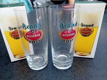 2 bier fluitjes / BRAND bier glas / nieuw in doosje  beschikbaar voor biedingen