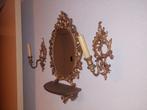 Vintage Messing ? Spiegel met kaarshouders, Ophalen of Verzenden
