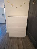 Ikea malm ladekast wit met 4 lades., Huis en Inrichting, Kasten | Ladekasten, Ophalen, Gebruikt, 5 laden of meer, Minder dan 100 cm
