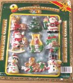 9 verschillende kerst magneetjes memo houders kerstman klok, Ophalen of Verzenden, Nieuw