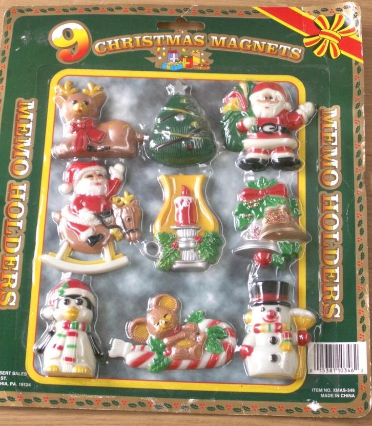 9 verschillende kerst magneetjes memo houders kerstman klok, Diversen, Kerst, Nieuw, Ophalen of Verzenden