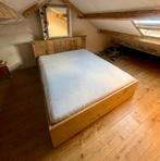 2 persoonsbed van steigerhout, Ophalen, Bruin, Tweepersoons, Zo goed als nieuw