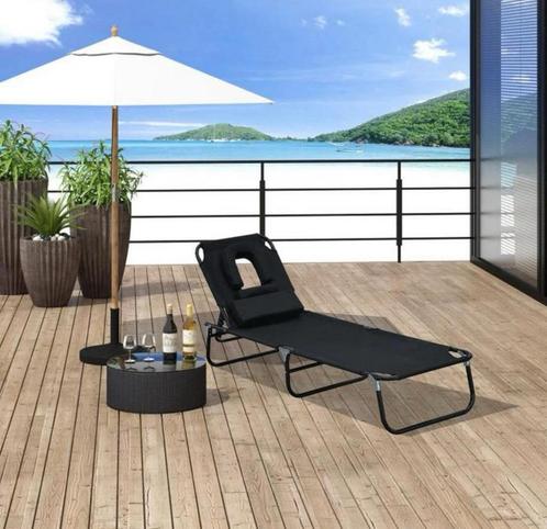 ligbed met leesgat 190 cm x 56 cm x 28 cm NİEUW İN DOOS, Tuin en Terras, Ligbedden, Nieuw, Ophalen of Verzenden