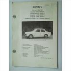 Rootes Hillman Minx Sunbeam Vraagbaak losbladig 1965-1967 #1, Ophalen of Verzenden, Gelezen, Overige merken