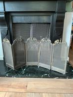 5 Luik oud koperen / messing haardscherm / spatscherm 112 cm, Ophalen of Verzenden