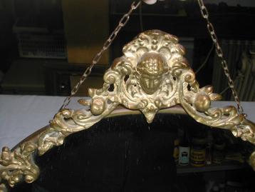 Antiek spiegel rococo goud rond ketting barok krul ornament