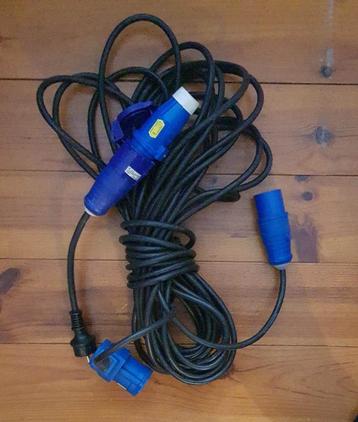 Caravan Camper stroomkabel ( camping ) 20 meter en adapters. beschikbaar voor biedingen