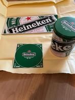Heineken drukproef plaat met bijbehorend klein blik, Verzamelen, Ophalen, Nieuw, Reclamebord, Plaat of Schild, Heineken