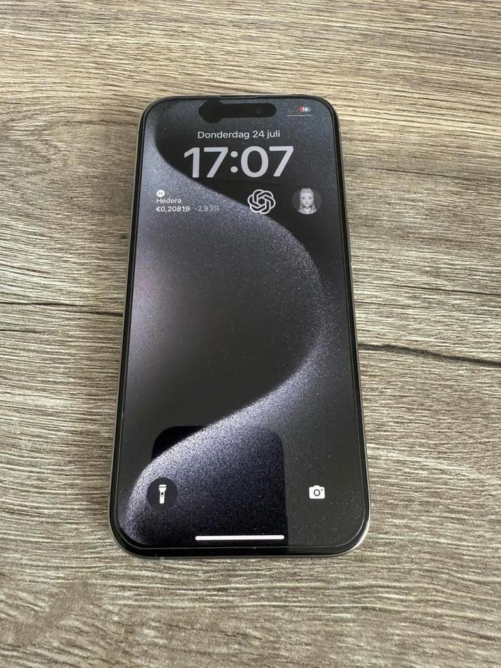 Apple iPhone 15 Pro 128 GB Natural Titanium, Telecommunicatie, Mobiele telefoons | Apple iPhone, Zo goed als nieuw, 128 GB, Zonder abonnement