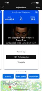 2x The Weeknd tickets - 16 juli Amsterdam, Twee personen, Juli