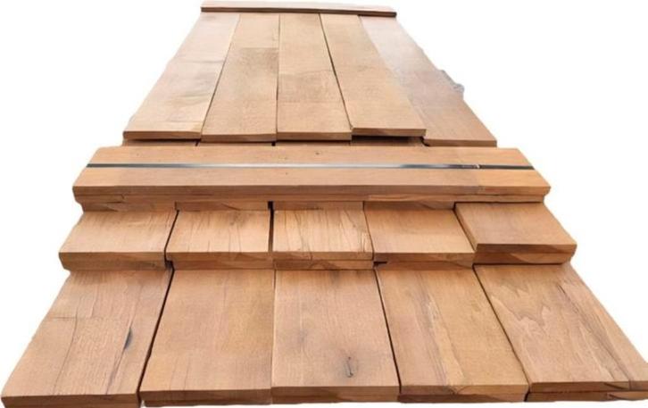 Hardhouten planken één kant geschaafd 2.0x19.5 cm- nr: HP271, Tuin en Terras, Palen, Balken en Planken, Nieuw, Planken, 250 cm of meer