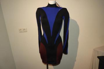 Mugler x H&M stretch jurk kolletje konings blauw nieuw S beschikbaar voor biedingen