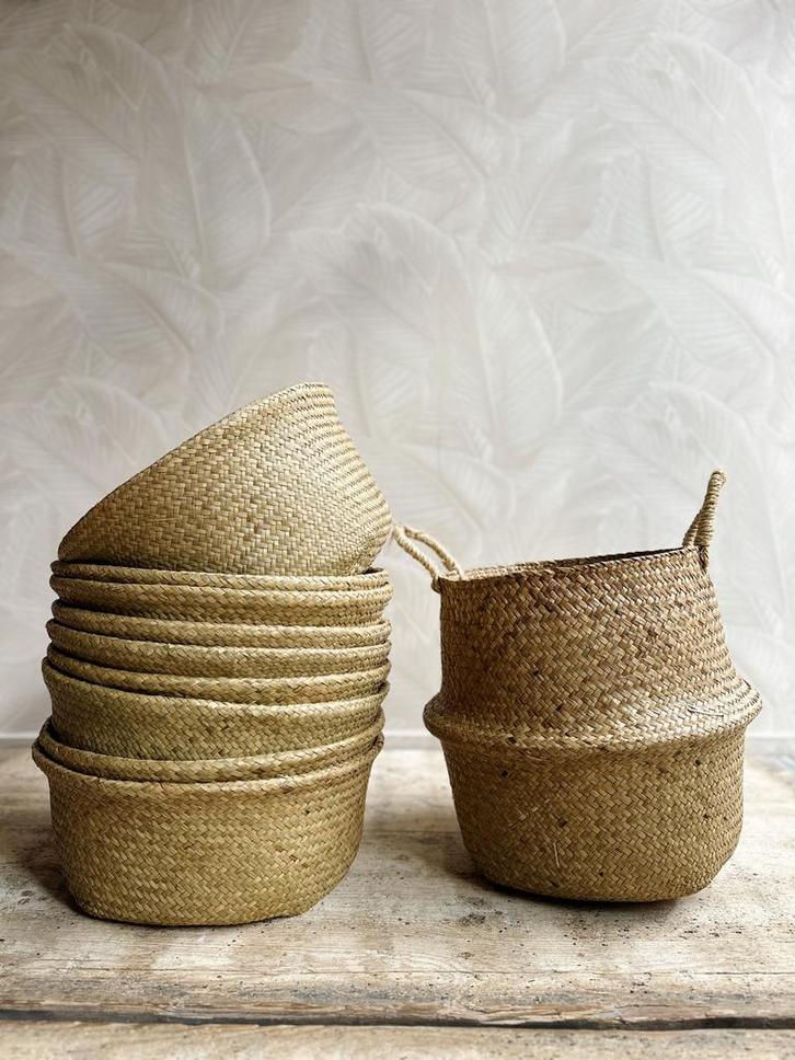 Manden, Huis en Inrichting, Woonaccessoires | Schalen en Manden, Zo goed als nieuw, Rechthoekig, Riet, Ophalen of Verzenden